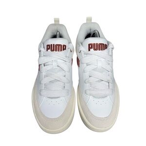 Puma Park Lifestyle  Shoes Mens Size 10 White Red Low Top Lace Up. New no box